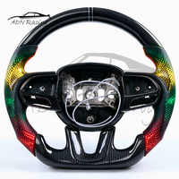 Volant en cuir perforé avec LED RGB et poignées latérales en fibre de carbone pour Dodge Charger Challenger