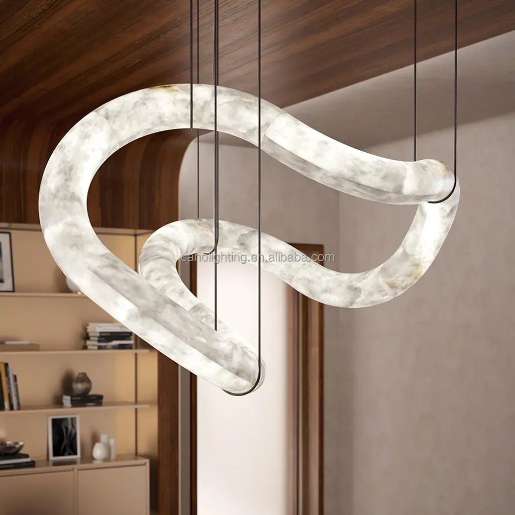 Düzensiz Alabaster avizeler tavan aydınlatma Modern lüks büyük kolye lamba ev oturma yemek odası asılı fikstür