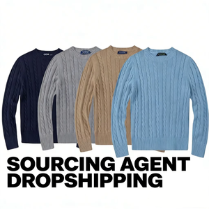 Suéter Unisex de Mezcla de Algodón y Nailon de Ganchillo, Tejido de Invierno, Personalizado al por Mayor <span class=keywords><strong>para</strong></span> <span class=keywords><strong>Hombres</strong></span> y Mujeres, Servicios de Dropshipping - Product Image 1