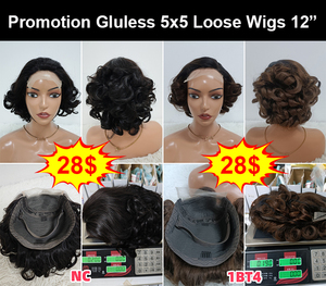 28$ Promotion 5x5 Glueless SDD Loose Wave <b>Wigs</b> Vietnamese Raw Virgin Hair Bouncy <b>Wigs</b> Full and Heavy Good Quality Black, 1BT4 - Product Image 4