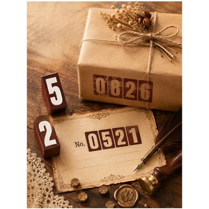 Juego de Sellos de <span class=keywords><strong>1</strong></span> Pieza, Sellos de Números de Estilo Vintage para Diario, Sellos de Números de Madera para Niños - Product Image 5