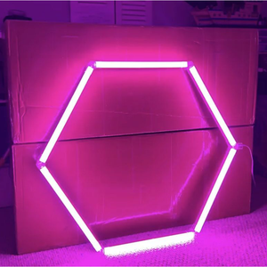 Nouvelles lampes LED hexagonales portables pour <span class=keywords><strong>garage</strong></span> et atelier, grandes lampes tubulaires hexagonales 110lm/W, indice de protection IP54, AC 85-265V, garantie de 2 ans - Product Image 1