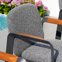 Set Perabot Taman Aluminium Seri Rekreasi Modern Desain Lion, Kursi Makan Luar Ruangan, Meja, Bantal Tahan Air, Kepadatan Tinggi