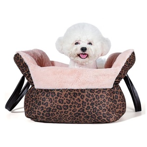 Asiento elevador de coche para perros, cama de viaje y al aire libre para mascotas, asiento de coche para perros con almohada extraíble y cinturón de seguridad, cama lavable para mascotas - Product Image 3