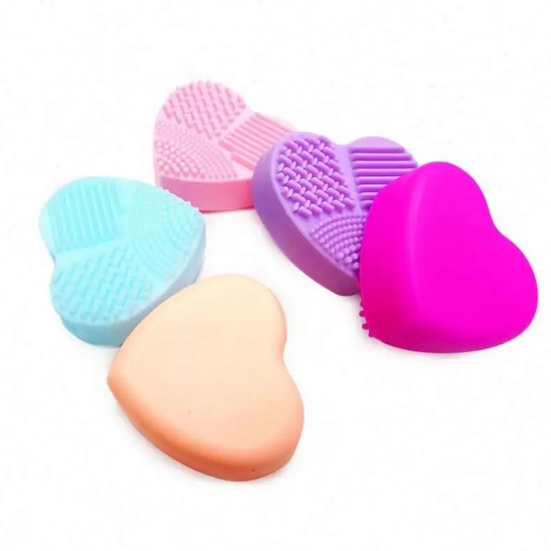 New Heart Shape Silicone Cosmetic Makeup Brush Cleaner Cleaning Mat