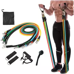 11 attrezzature da palestra in lattice pz/set allenamento con corda in lattice per allenamento a casa fasce di terapia fisica elastiche fasce di resistenza al Fitness - Product Image 5