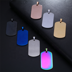 Targhetta per appendere id cane rettangolare in acciaio inossidabile - Product Image 2