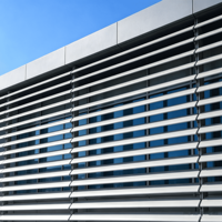 Store de ventilation intérieur/extérieur pour façade murale, décoration, pare-chaleur, léger, durable, en aluminium, à lamelles verticales, écologique 5