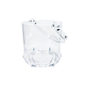 Seau à glace en plastique acrylique transparent - Portable, capacité de 1,2 L pour bars, discothèques, camping et refroidissement du vin/bière/whisky - Product Image 4