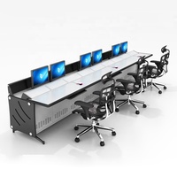 Poste de travail de surveillance ergonomique de la console opérateur du centre de commande intelligent moderne