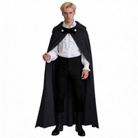 Cape rouge médiévale avec boutons argentés - Cape longue vintage pour adultes, Renaissance, Gothique, Halloween, Cosplay
