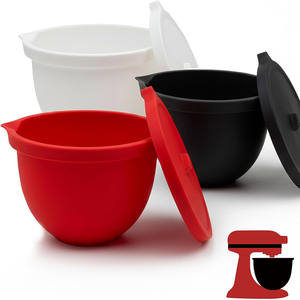 Doublure de bol en silicone pour mélangeurs <span class=keywords><strong>Kitchenaid</strong></span>, doublure de bol de mélange de 5 pintes avec couvercle, doublure de bol en silicone réutilisable pour mélangeur pour boulangerie - Product Image 1