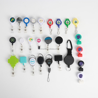 Lanyard Tali Leher Polyester Hitam Custom Terlaris dengan Tempat Kartu ID Plastik, Set Badge Sablon Sutra dari Pabrik