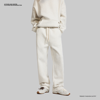 Pantalon de survêtement unisexe en molleton doux et épais, personnalisé avec logo OEM, broderie en coton, idéal pour l'automne et l'hiver, vente en gros