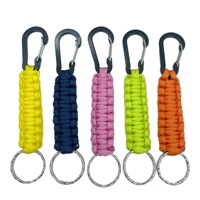Porte-clés en paracorde tressé avec mousqueton en aluminium pour le camping en plein air, la randonnée, l'équipement de survie EDC