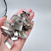 Boîtier carré vide en métal 14,6*19,6 mm personnalisé pour poudre cosmétique, avec base magnétique pour maquillage