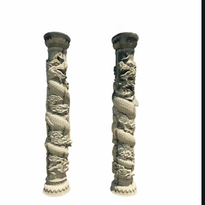 <span class=keywords><strong>Pierre</strong></span> de colonne de pilier de Dragon décorative <span class=keywords><strong>extérieure</strong></span> sculptée à la main GRC personnalisée de haute qualité avec un design de Dragon complexe - Product Image 1