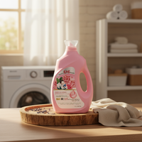 Covy 3kg Liquide Lessive Multi-Effets Parfum Rose Anti-Décoloration Fort Pouvoir Décontaminant Adoucissant Vêtements Lavage Domestique 80%