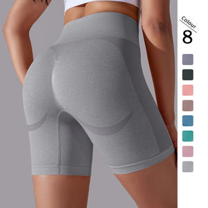 Short de sport sans couture pour <span class=keywords><strong>femme</strong></span> Jogging Fitness taille haute Push up Gym Pantalon court léger Running Yoga Legging Shorts - Product Image 1