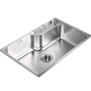 K-23684T 304 Stainless Steel Thickened Single Basin Kitchen 1-Hole <b>Vegetable</b> Basin Without - Product Image 1
