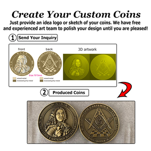 Fabricante de monedas de desafío 3D grabado de alto detalle, monedas personalizadas, Metal Reversible, estampado, suministros de recolección de monedas de latón - Product Image 3