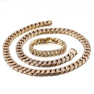 Iced Out Cuban Link Bracelet Stainless Steel Hip Hop Jewelry for <b>Men</b> Women Gold Plated Color Durable Fashion Statement Piece - Product Image 2