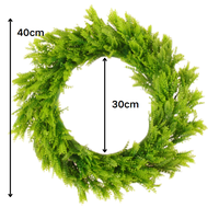 Vente en gros nouveauté verdure feuilles couronne gazon artificiel couronne cercle guirlande suspendue pour porte décoration murale