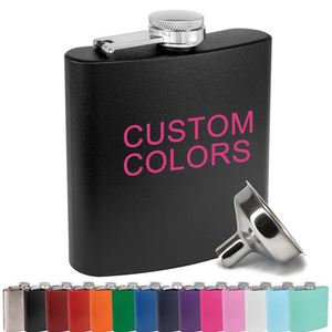 Gourde à liqueur en acier inoxydable noir mat avec gravure laser, logo personnalisé, 6oz, 7oz, 8oz, 9oz, 10oz, 12oz - Product Image 4