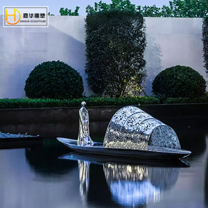 Escultura Geométrica Abstracta de Acero Inoxidable Jiahua para Montaje en Suelo, Decoración de Interiores para Hoteles, Clubes y Paisajes - Product Image 1
