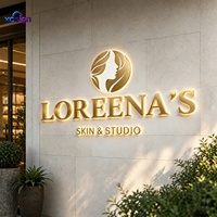 Enseigne rétroéclairée en acier inoxydable LED 3D personnalisée, signalétique de logo haut de gamme, bar, centre commercial, boutique, salon de beauté, hôtel, montage mural commercial, IP65
