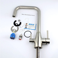 DOGO meilleure vente robinet de cuisine 3 voies robinet d'évier de cuisine robinet d'eau chaude et froide en acier inoxydable RO 3 en 1 filtre robinet
