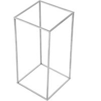 Bunga pernikahan berdiri vas logam berdiri kolom rak tampilan bunga Tinggi Tengah perak geometris untuk meja pernikahan