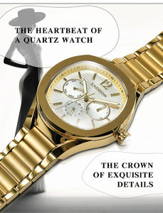 Mouvement à quartz multifonctionnel en acier inoxydable Montre vintage Femme Montre Femme <span class=keywords><strong>Semaine</strong></span> Calendrier Femme Montre Luxe Dames - Product Image 3