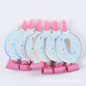 Articles de fête sur le thème de la princesse sirène pour enfants, assiettes en papier, vaisselle, centres de table, décorations de fête personnalisables - Product Image 6