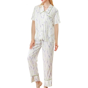 Tùy chỉnh 2024 mùa xuân, Womens Mùa Hè Ngắn Ngủ Ngọt ren Ngủ Mặc 100 Bộ Đồ Ngủ Cotton/ - Product Image 4