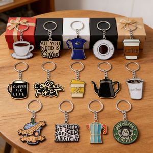 Llavero de Café Personalizado de Fábrica en Aleación de Zinc con Esmalte Suave y Duro, Llavero con Logotipo Personalizado para Uso Diario y Regalos - Product Image 4