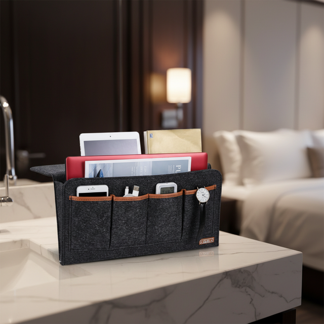Classic 5-Pocket Vacuum Compressed Folding Hanging Storage Bag Cup Holder Tray Sofa Armrest Organizer Living Room TV Remote