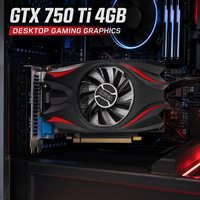 Nouvelle carte graphique GTX750Ti 4 Go GDDR5 128 bits avec refroidissement par ventilateur DirectX 12 pour jeux, compatible DVI VGA PCI Express, pièces pour PC de bureau