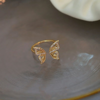 Bague transparente de luxe pour filles, bijoux plaqué or 18K, CZ, en zircone cubique, anneau ouvert, strass scintillant, cristal, collection 2020