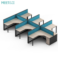 Poste de travail modulaire en bois personnalisé avec cloison de bureau convertible et design de panneaux pour ordinateur moderne