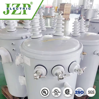 Transformateur abaisseur JZP 10kV 15KVA~500KVA 220V/110V 2000W Monophasé de Haute Qualité Monté sur Poteau
