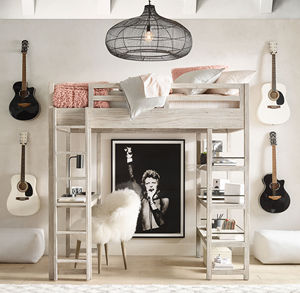 Meubles de chambre à coucher en bois modernes personnalisables, lit superposé confortable avec échelle - Product Image 5
