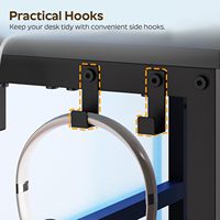 Bureau d'ordinateur compact à 2 niveaux, durable et très vendu, avec station de charge et support pour écran, idéal pour le gaming et le télétravail.