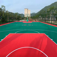 Muestra gratuita de baldosas para cancha de baloncesto exterior DIY de 20 pies x 25 pies para patio trasero/campo deportivo