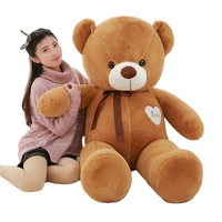 Ours en peluche géant personnalisé avec ruban de la Saint-Valentin en forme de cœur marron, jouet en peluche « Je t'aime », poupée animal en peluche, oreiller géant en forme d'ours