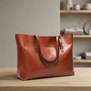 Pochette décontractée pour femme en cuir véritable marron avec bandoulière, fermeture éclair, imperméable, écologique, antivol et légère - Product Image 6