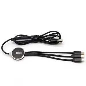Kabel pengisi daya USB 3 in 1, dengan USB 2.0 A male ke tipe c USB C tipe c Micro B, kabel Data isi daya Cepat