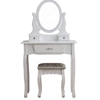 Coiffeuse de maquillage avec 7 tiroirs ensemble de table de vanité avec miroir à trois volets filles femmes coiffeuse en bois meubles de chambre à coucher carton noir