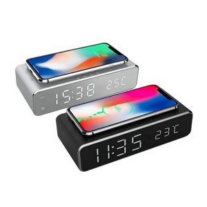 <span class=keywords><strong>Cargador</strong></span> inalámbrico portátil con pantalla LCD, dispositivo con despertador Digital LED y pantalla de temperatura, OEM - Product Image 3