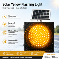 Feu de signalisation clignotant jaune sans fil à énergie solaire IP65 de 400 mm pour la sécurité des passages pour piétons scolaires et les travaux routiers